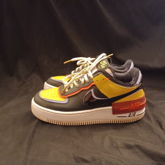 Nike Air Force 1 Shadow Sisters Dark Sulfur Sneaker Shoe Women's Size 7 - Picture 4 of 11